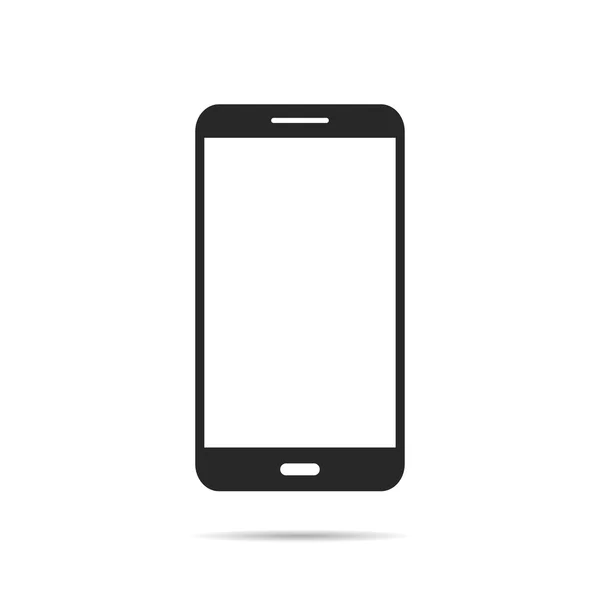 Icono del teléfono en diseño plano con sombra — Vector de stock