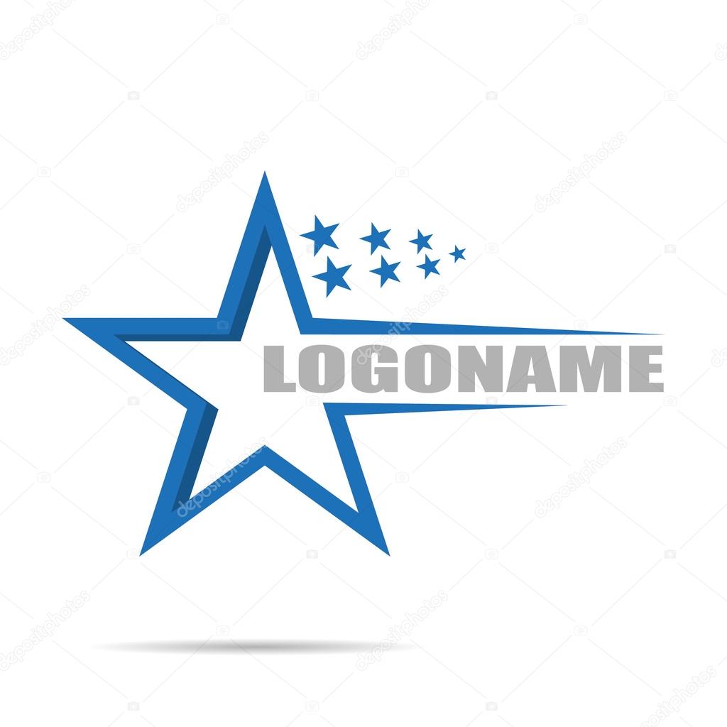 On white background Logo company with stars, flat design