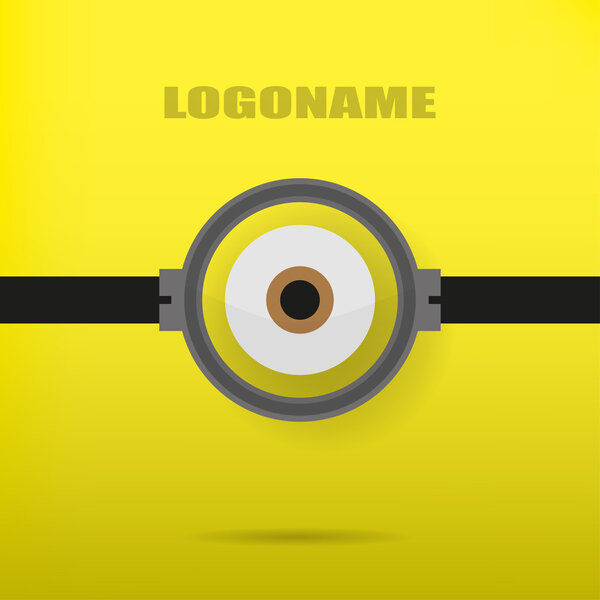 Один глаз на желтом фоне иллюстрация стильного логотипа
