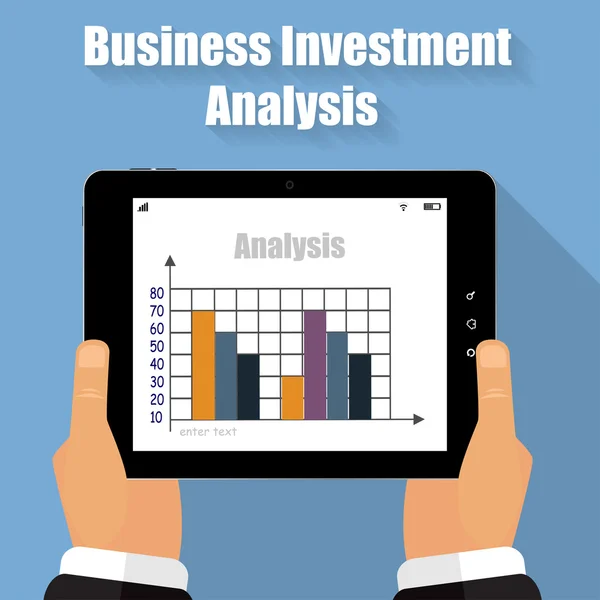 Illustration Business Analyse Tablet in seinen Händen — Stockvektor