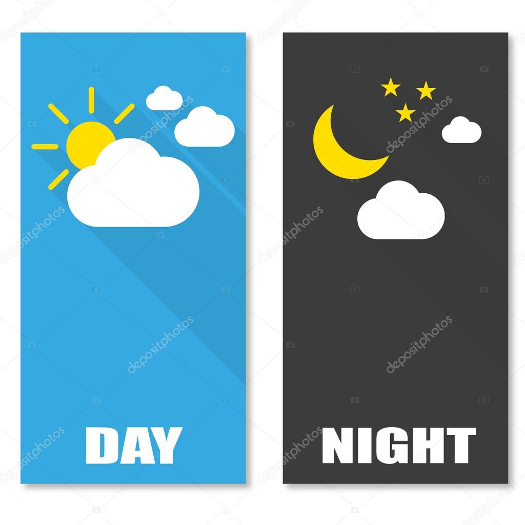 Brochures image of the day and night with shadow