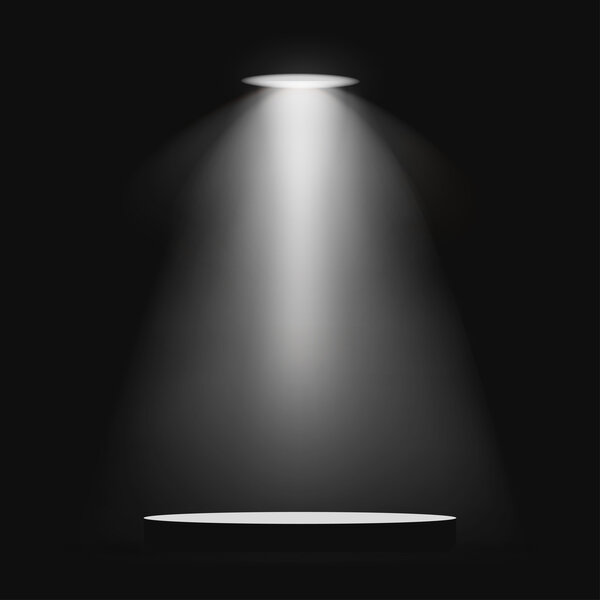 Lantern illuminates round scene black background