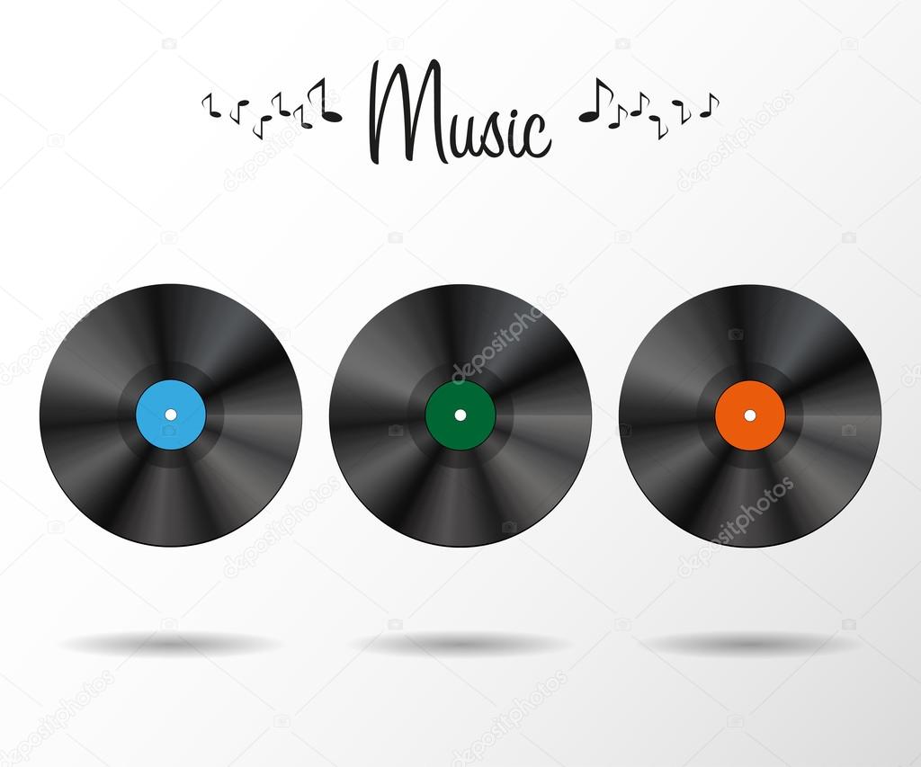 Background with vinyl records shadows stylish illustration