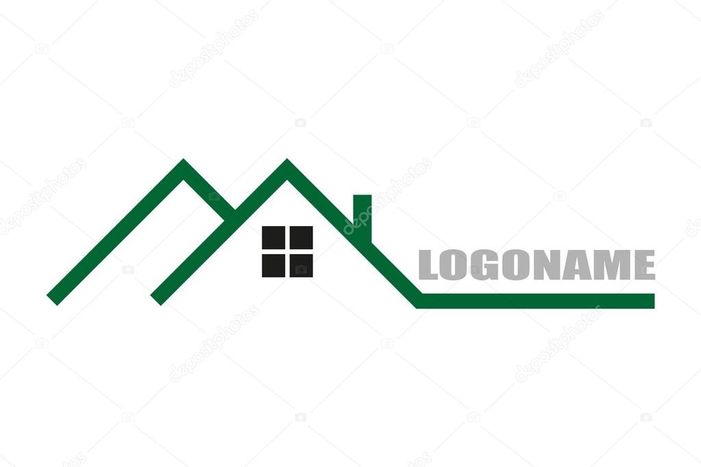 Real estate logo flat design  stylish illustration