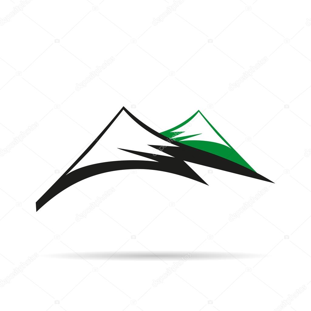 Logo company with Mountain ,flat design on  white background
