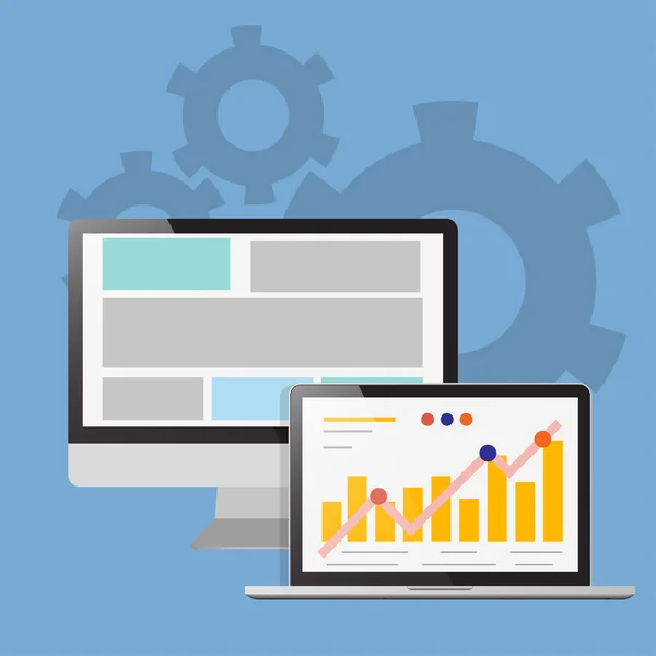 Analysis of Web Site Data Interface illustration — Stock Vector