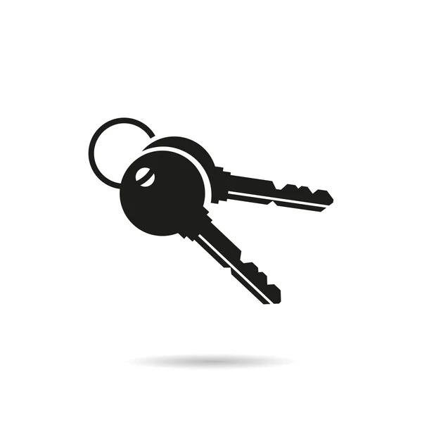 Ikona klíče se stínem na bílém pozadí Logo nemovitostí — Stockový vektor