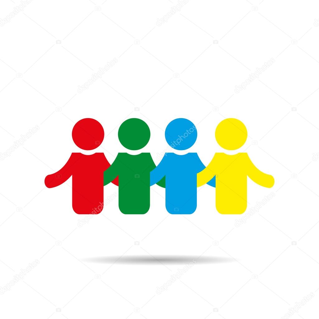 Best friends logo in different colors with  a shadow