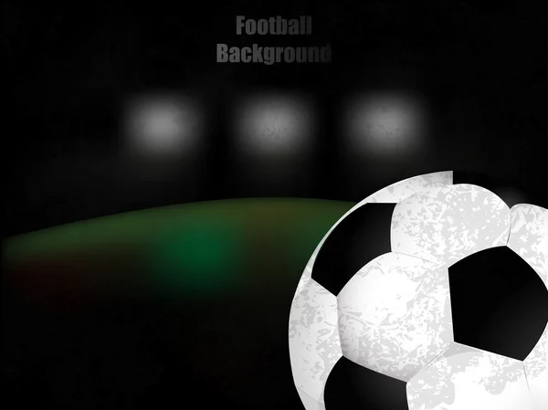 Ποδόσφαιρο, ποδόσφαιρο, ρετρό εικόνα φόντου με μπάλα — Διανυσματικό Αρχείο