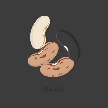 Gri bir arka plan üzerine gölge ile simgeler fasulye