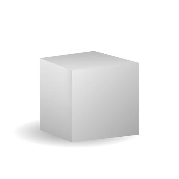 Cube with shadow on a white background — Stock Vector