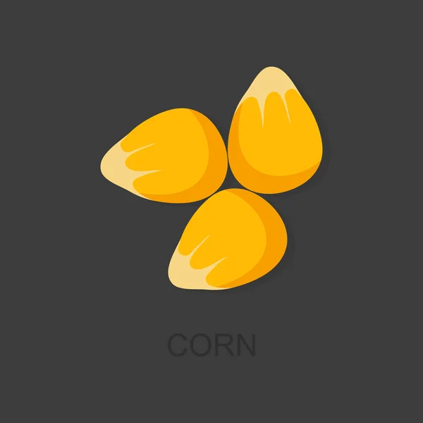 Kukurydza ikony z cienia na szarym tle — Wektor stockowy