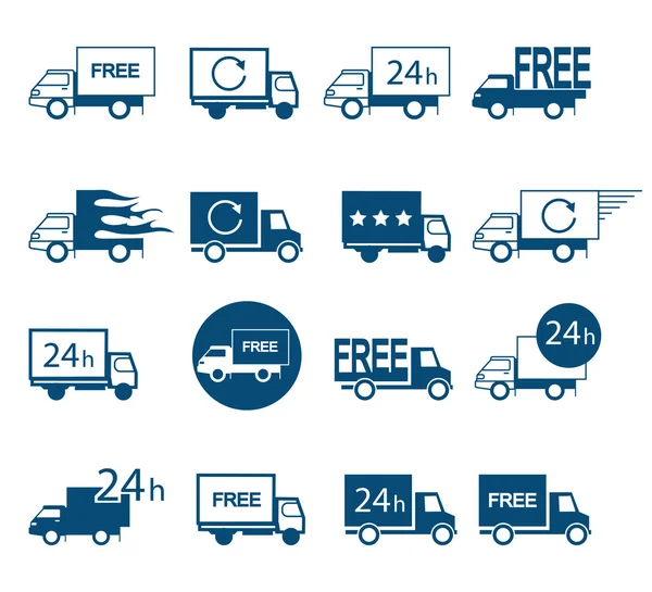 Набор логотипов доставки транспортных средств в различных версиях Векторная Графика
