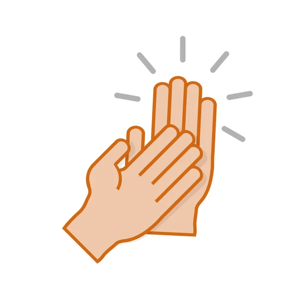 Hands clapping symbol illustration on a white background — Stock Vector