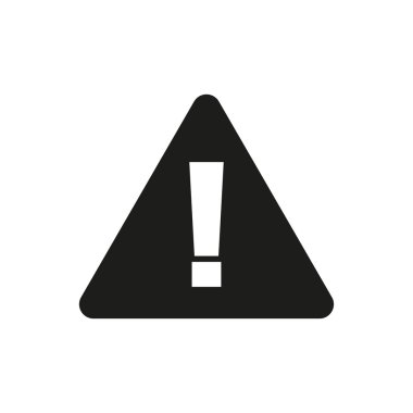 Uyarı işareti düz stil beyaz bir arka plan üzerinde