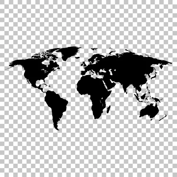 Mapa do mundo silhueta de cor preta terra —  Vetores de Stock