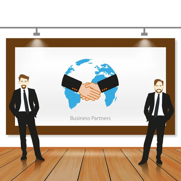 Ілюстрація бізнес-команди, що працює в партнерстві — стоковий вектор