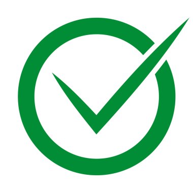 Yeşil Beyaz arka plan üzerinde renkli daire içinde kontrol edin