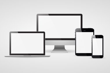 Tablet PC ve gölge ile telefon aygıtları ekran