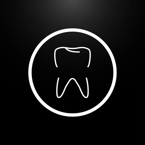 Логотип зуба на черном фоне — стоковый вектор