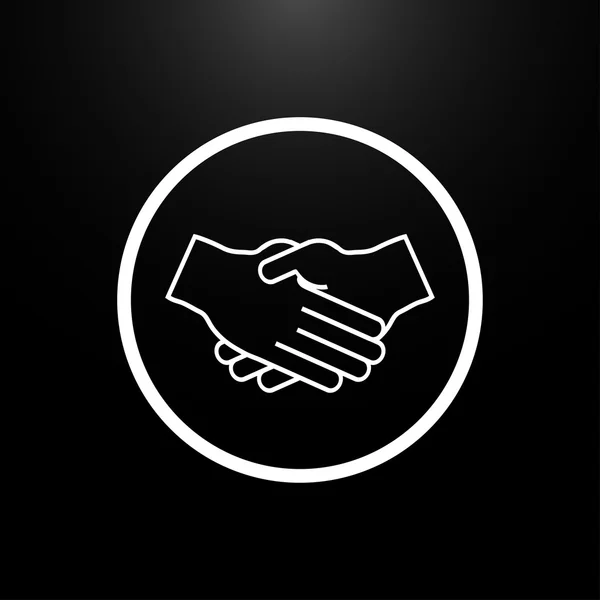 Handshake Parceiros logotipo em um fundo preto —  Vetores de Stock
