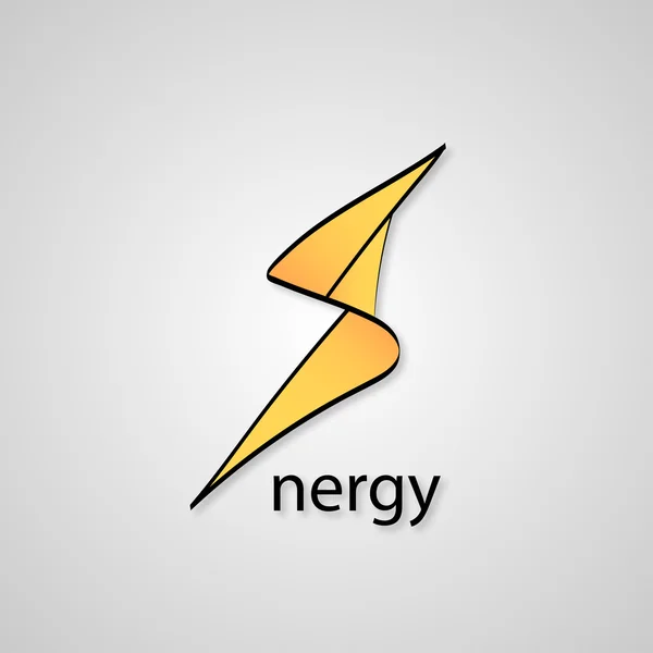 Logo Energy con ombra su colore grigio — Vettoriale Stock