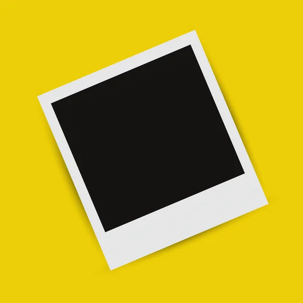 Ρεαλιστική κορνίζα σε κίτρινο φόντο με σκιά — Διανυσματικό Αρχείο