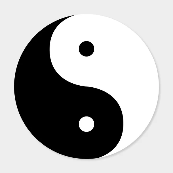Icon of good and evil yin yang with shadow — Stock Vector