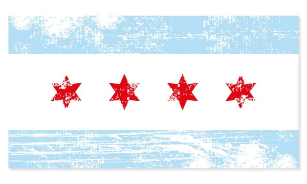 Chicago flag shabby retro style stylish illustration — Stock Vector