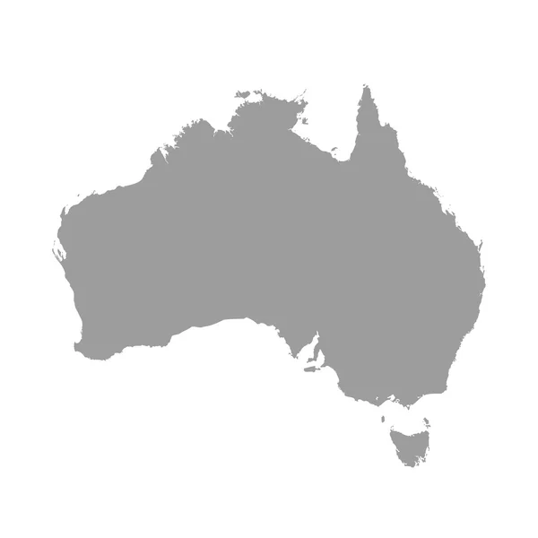 Australia mappa grigio su sfondo bianco — Vettoriale Stock