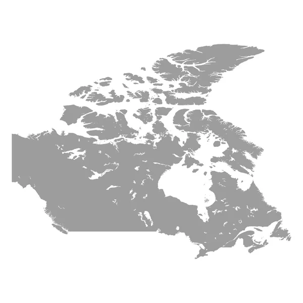 Mapa de Canadá gris sobre fondo blanco — Archivo Imágenes Vectoriales