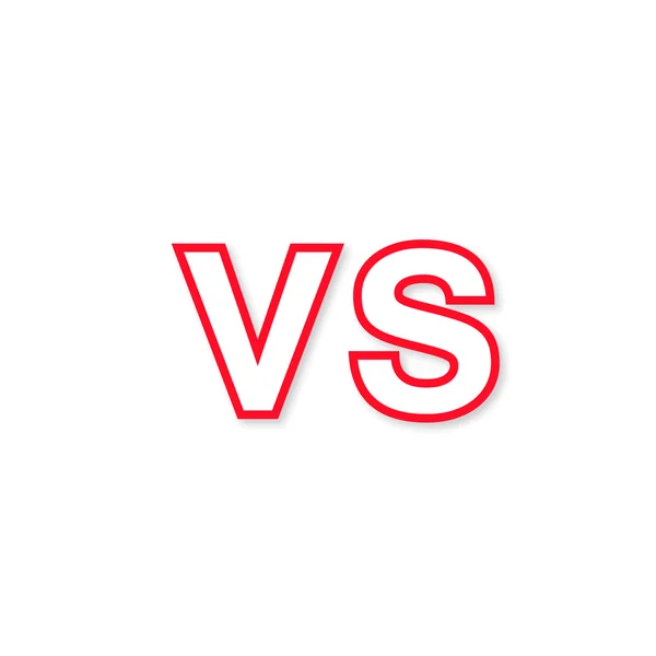 Logo vs rote Farbe mit Schatten stilvoll — Stockvektor