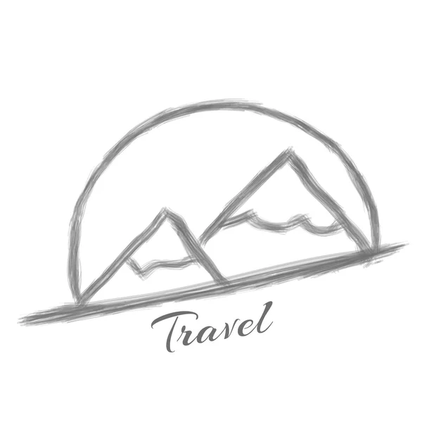 Logo Bergfahrt auf weißem Hintergrund — Stockvektor