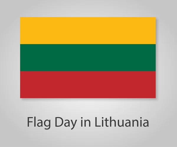 Flagga dagen i Litauen med en skugga på grå bakgrund — Stock vektor