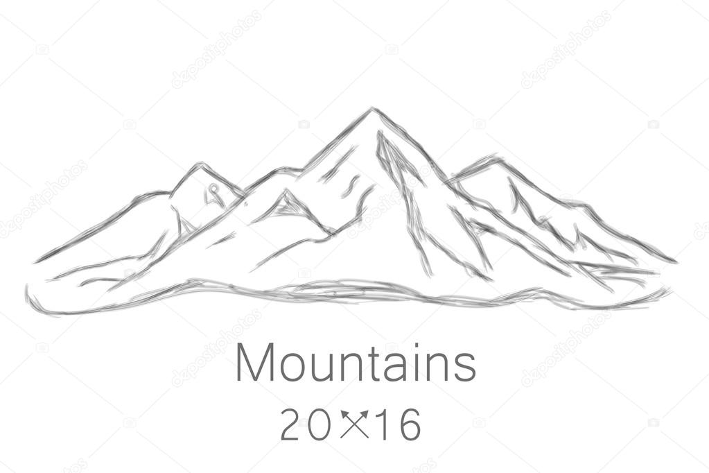 Logo Mountain travel on a white background