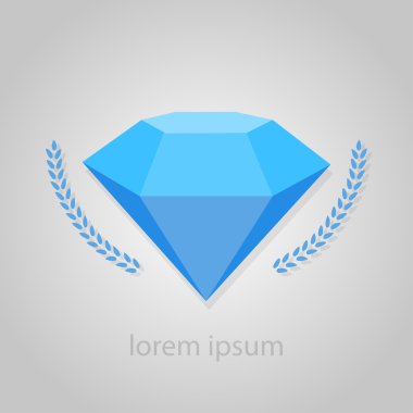 Elmas logo simge gri bir arka plan üzerinde