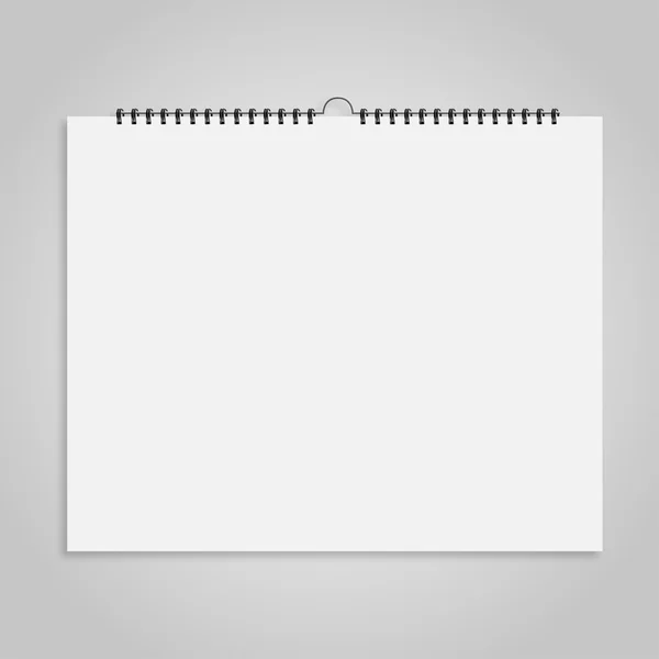 Calendar sheet of paper on a gray background — Stock Vector