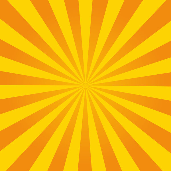 Retro ray orange background in vintage style