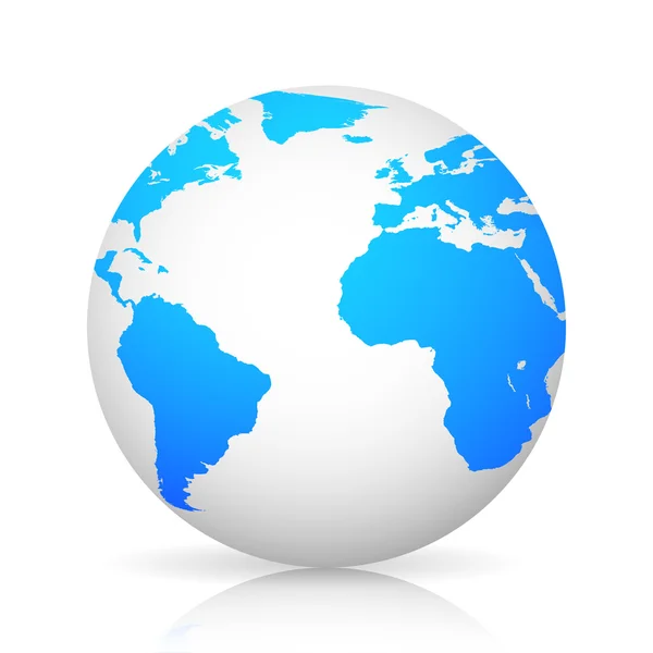 Globe wereld grijze kleur met schaduw stijlvol design — Stockvector