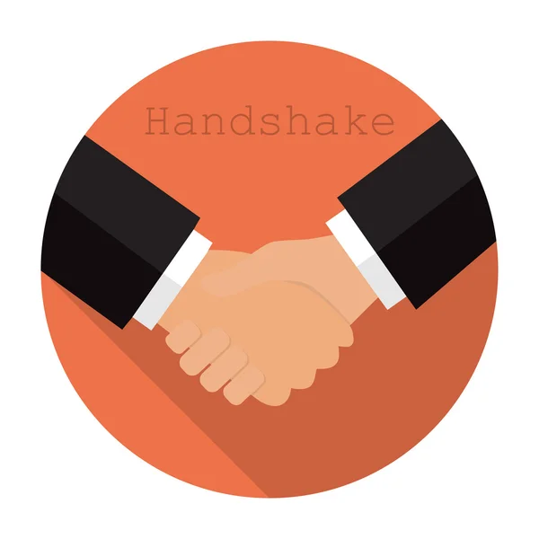 Logo che stringe le mani in uno stile piatto — Vettoriale Stock