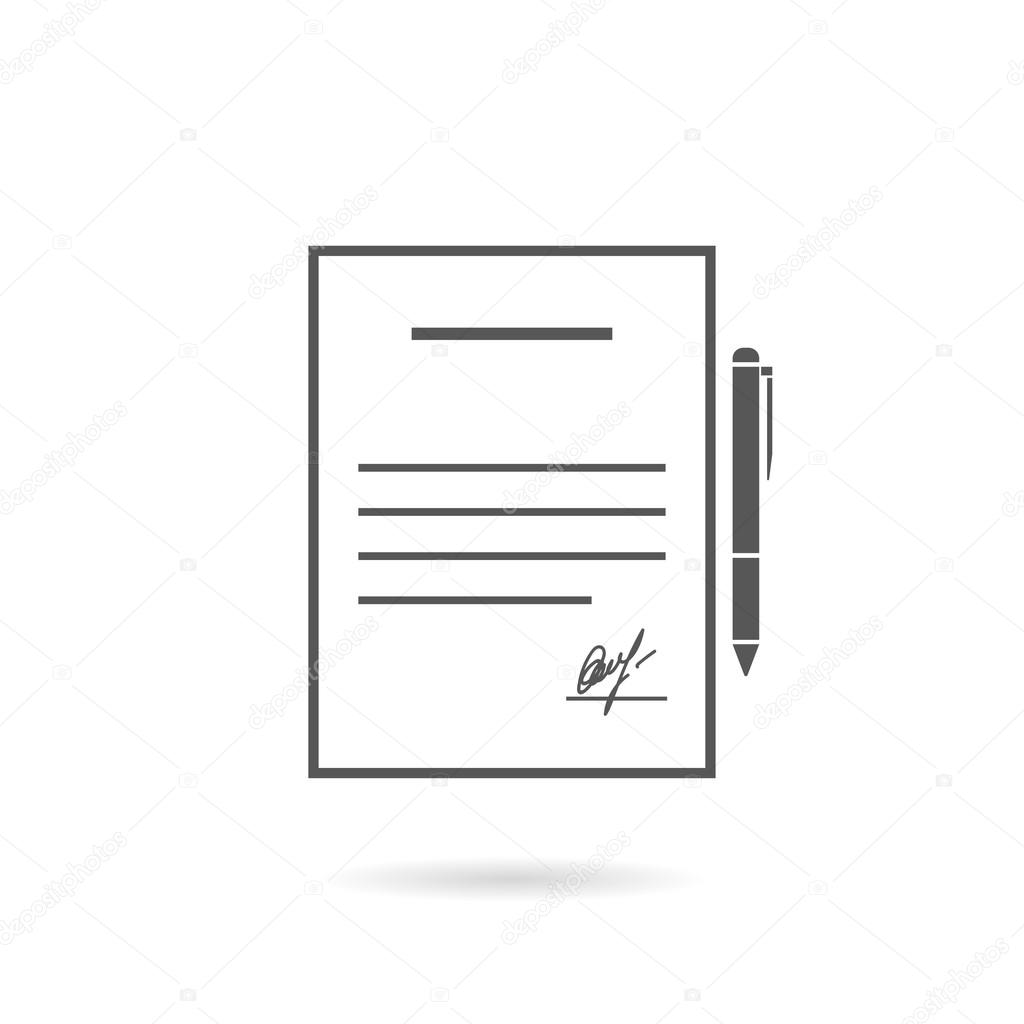 Business contract flat design with pen stylish