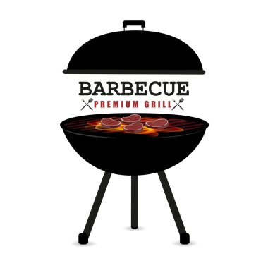 Barbekü bir beyaz arka plan şık örnek üzerinde