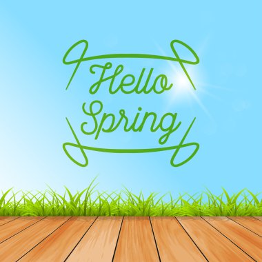 Resimde bahar Merhaba renkli arka şık