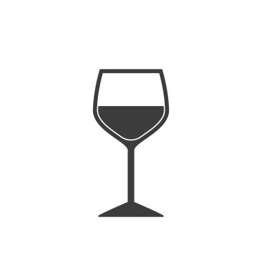 Beyaz arka plan üzerinde düz stilde şarap cam kutsal kişilerin resmi