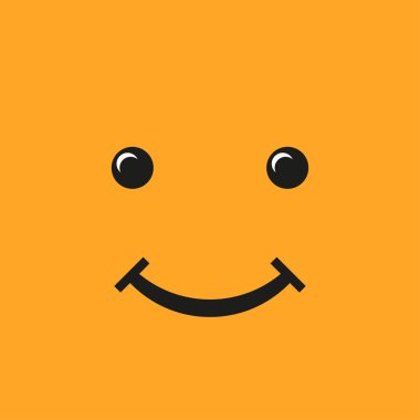 Sarı bir arka plan üzerine gülen düz stil