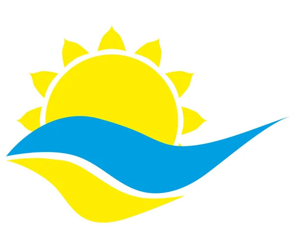 Logo zon op een stijlvolle witte achtergrond — Stockvector
