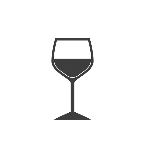 Icono de copa de vino en estilo plano sobre fondo blanco — Vector de stock