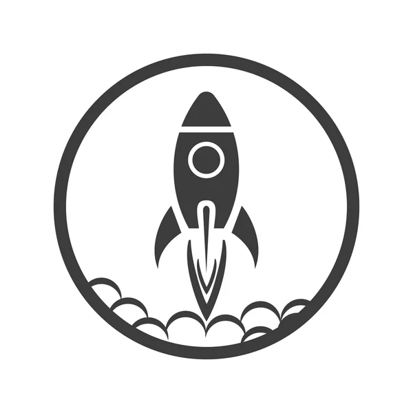 Rocket icon emblem on a white background — Stock Vector