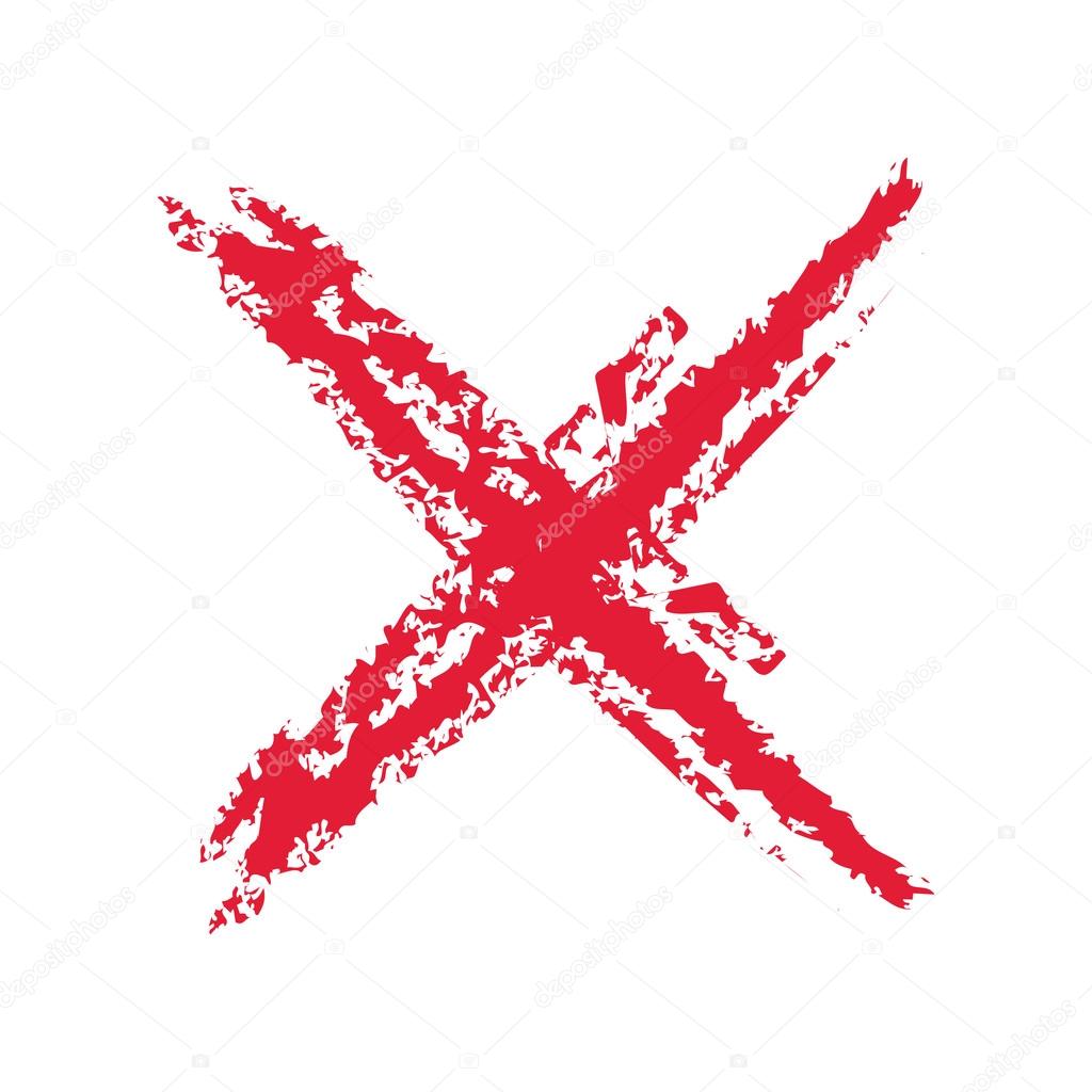 cross red sign on a white background