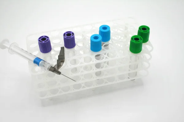 Tubes Medical Samples Its Support — Stock Photo, Image